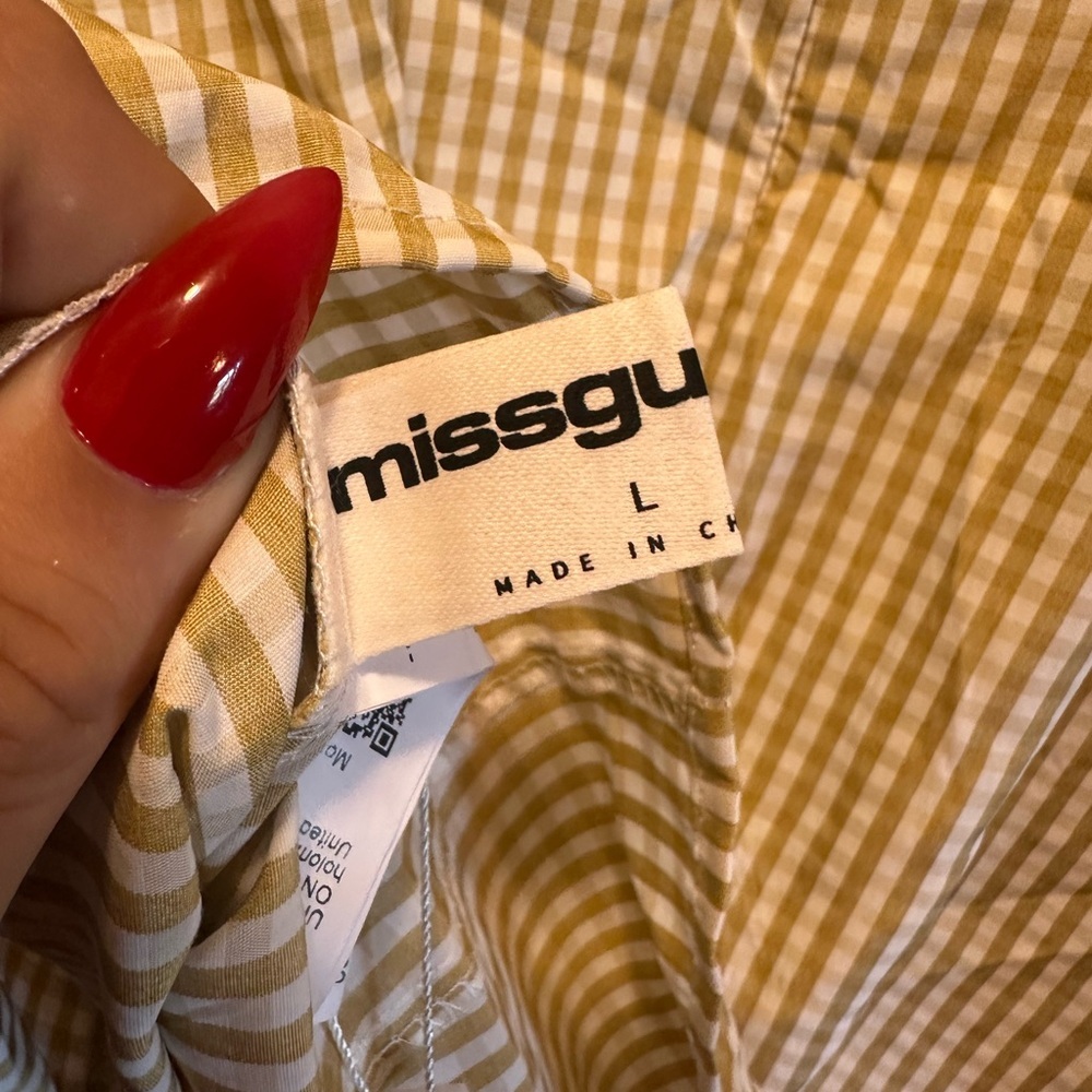 Missguided Yellow Checkered Mini Dress NWT Size Large - Picture 7 of 7